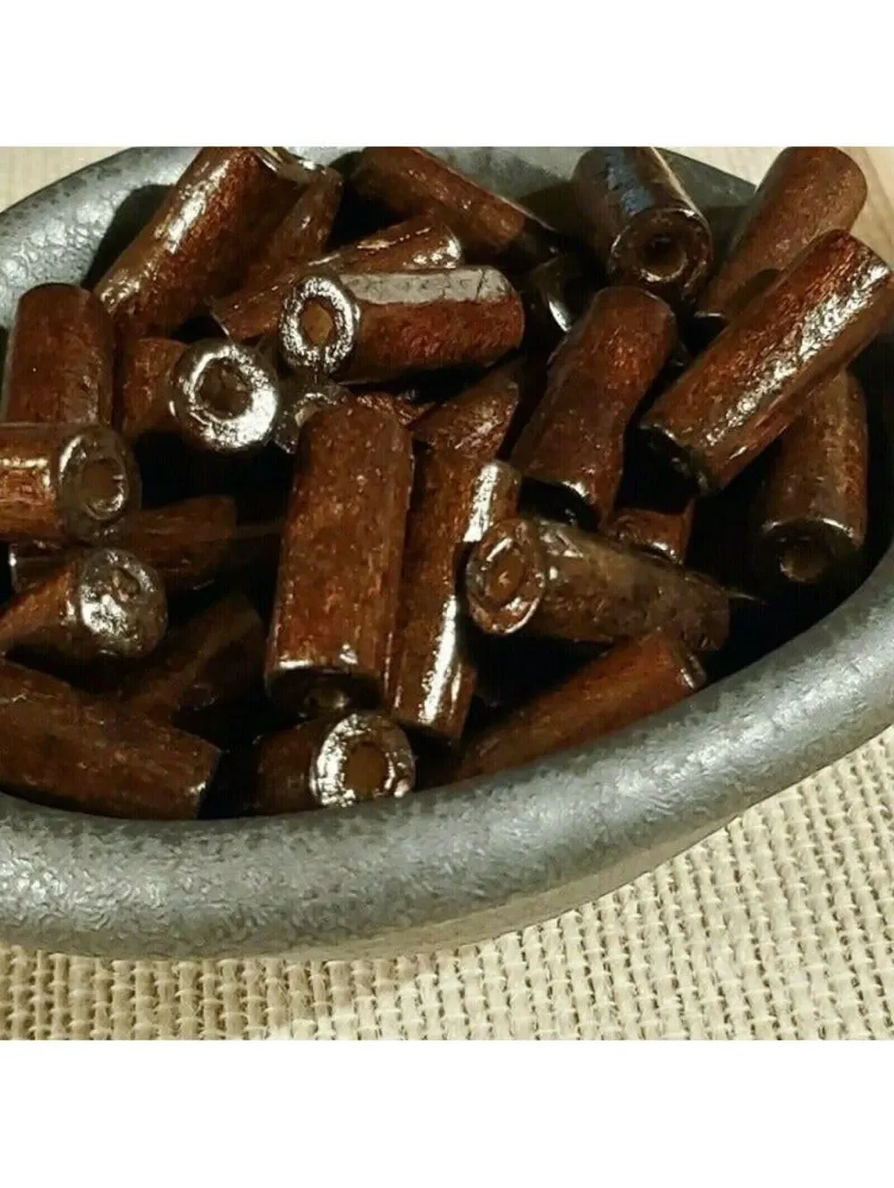 100 Dark Brown Philippines Sustainable Wood Beads 20x7mm Round Tube Bulk Lot